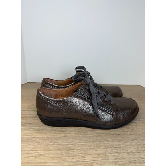 Vionic Women's Size 7.5 Abigail Metallic Walking Shoes Lace Up Round Toe - Picture 2 of 8